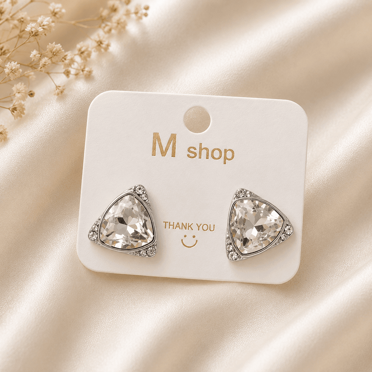 Crystal Triangle Statement Earrings in Crystal – Earrings from Handpicked